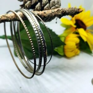 Antique silver bracelets, set of 5